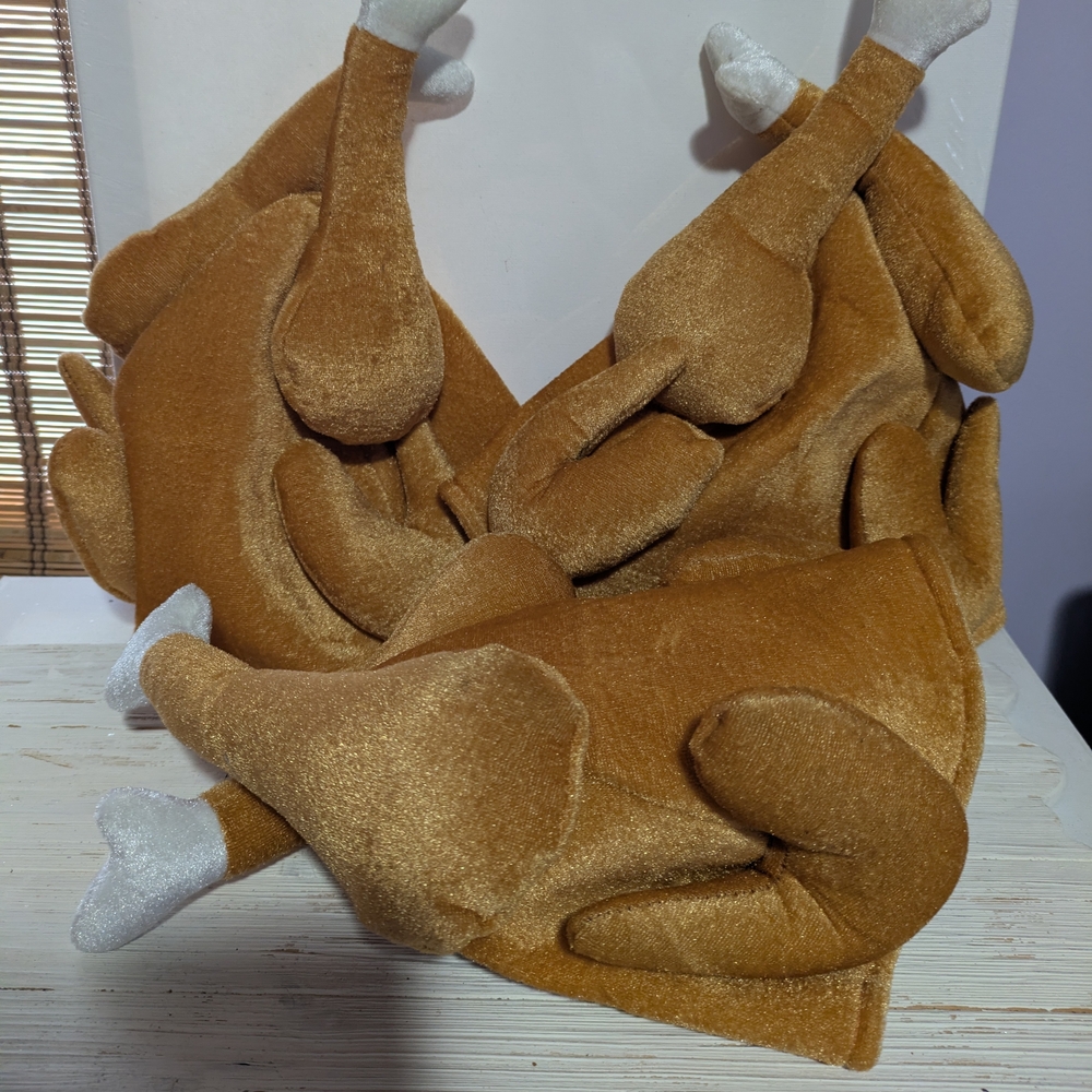 Plush Turkey Hats Thanksgiving Party Novelty Holiday Set Of 3